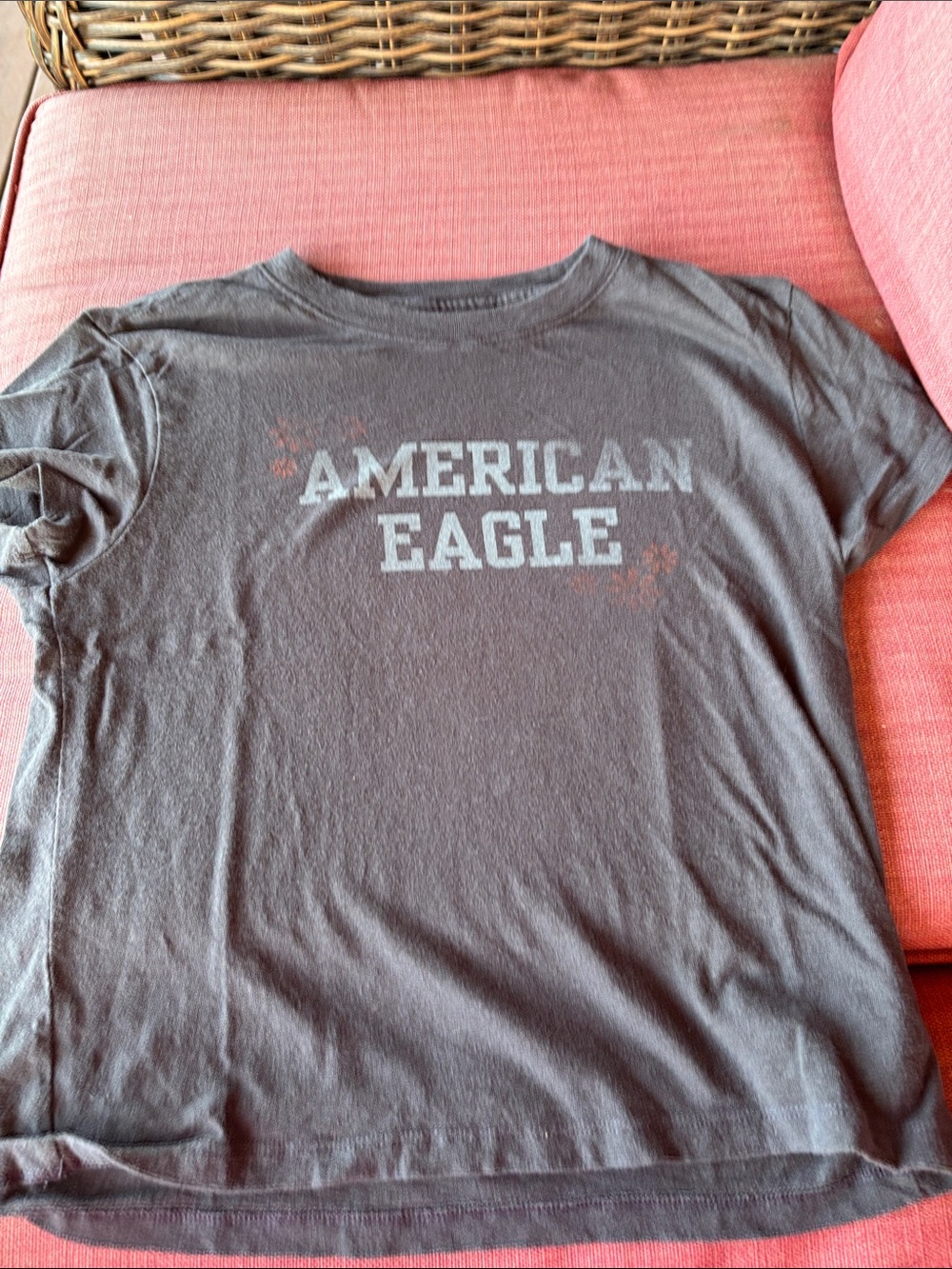 American Eagle Outfitters Kids Charcoal Gray Logo Tee